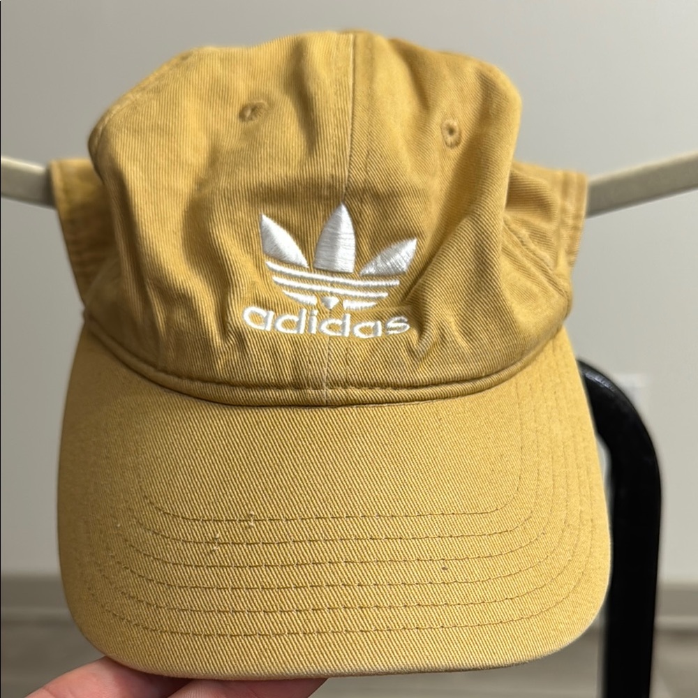 Adidas Tan and White Trefoil Hat